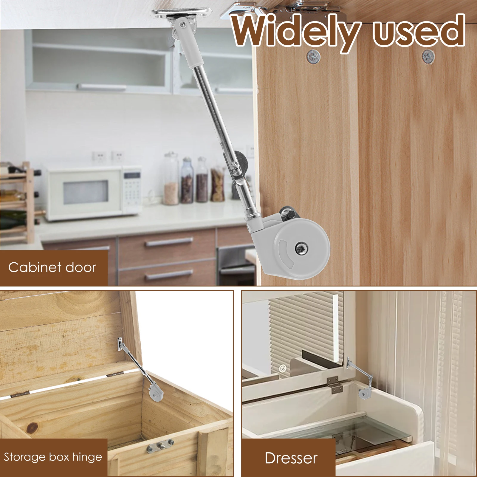 2PCS/Set 105 Degree Open Soft Close Box Hinges Toy Chest Lid Support Sturdy Cabinet Lid for Toy Box Upward Top Opening Flap Door