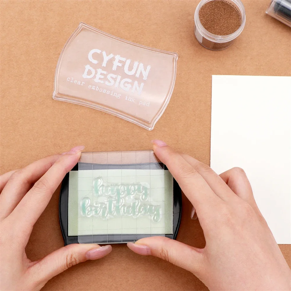1PCS Clear Embossing Ink Pad Viscosity Floating Ink Pad Sticky InkPad For Heat Embossed Effects And To Achieve A Watermark Image