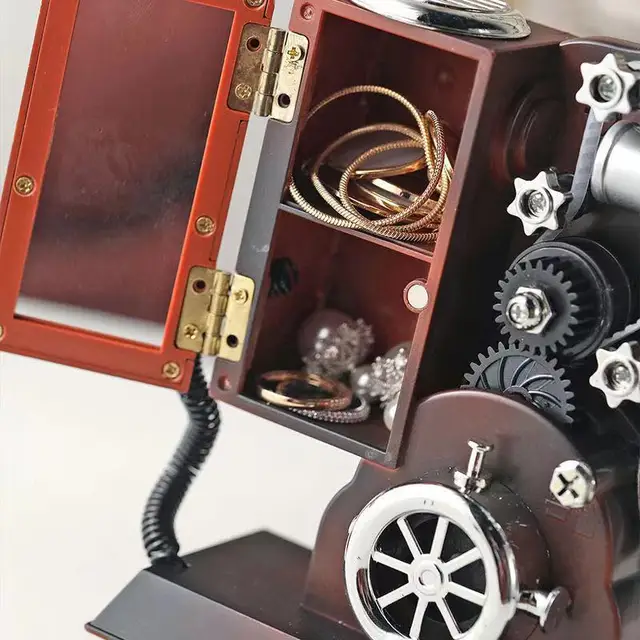 Film Projektor Retro Zenei Doboz Dísz Mozi Lejátszó Smink Tükör Ékszer Áruház Otthoni Dekoráció - Image 3
