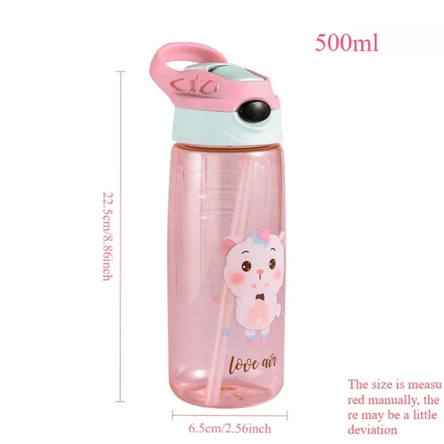 500ml Children S Water Bottle with Straw Leak Proof Plastic Water Cup BPA Free Children's Drinking Water Bottle 16 Ounces 6