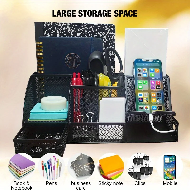 Premium Desk Organizer Set - Multi-Compartment Office Accessories for Streamlined Desk Storage