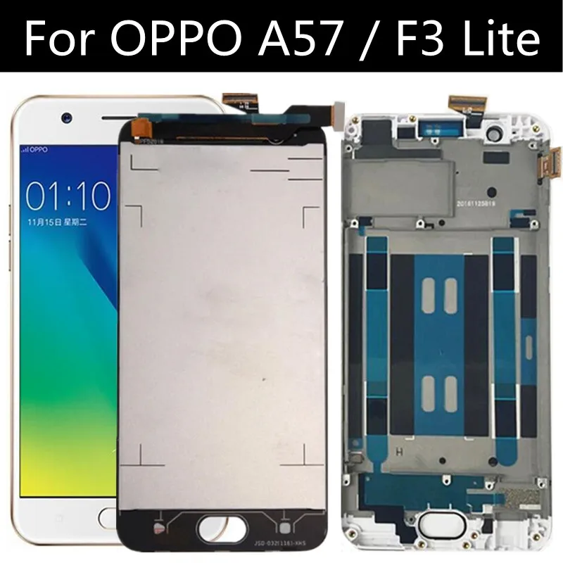 

5,2 дюймовый ЖК-дисплей для OPPO A57 A57M A57T, ЖК-дисплей, замена для OPPO F3 lite LCD