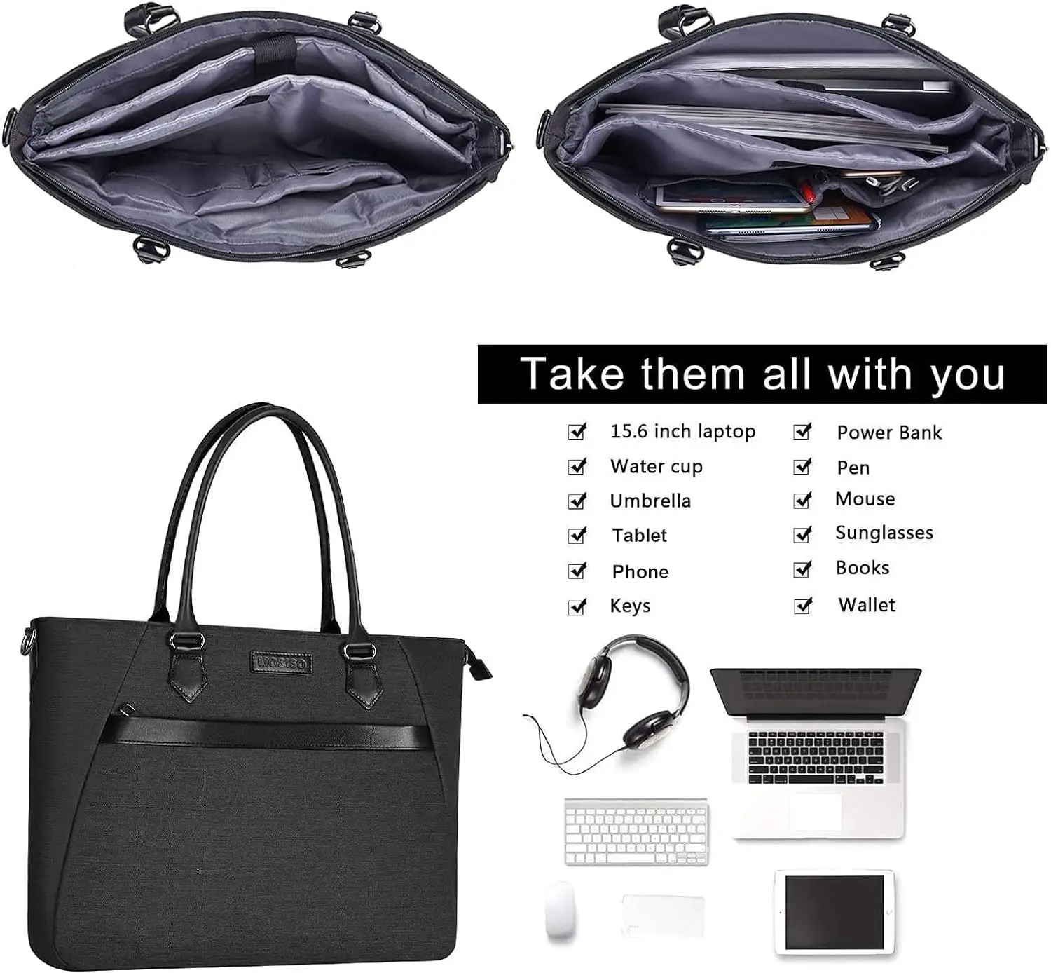 Bolsala Portátil para Homens e Mulheres Bolsa de Ombro Estojo para Notebook Maleta Viagens de Trabalho Compras Negócios 17 173 - Imagem 2