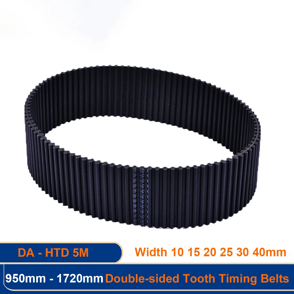 

1Pcs DA HTD 5M Double Side Tooth Synchronous Timing Belt 950mm - 1720mm 190 teeth - 344 teeth Width 10 15 20 25 30 40mm