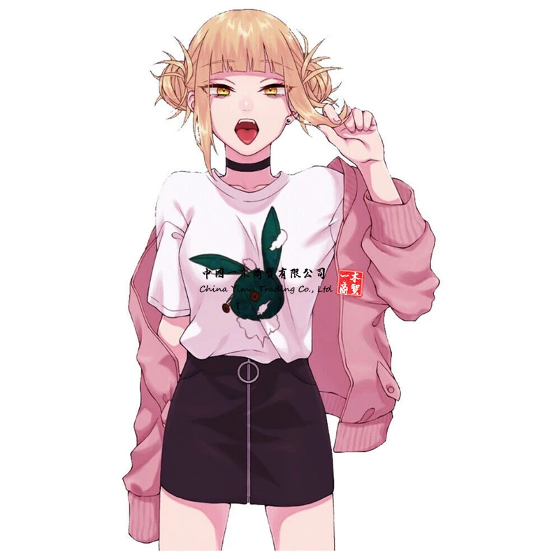 

Милые виниловые наклейки с аниме девушкой в виде позы уайфу, наклейки для окон мотоцикла Ford