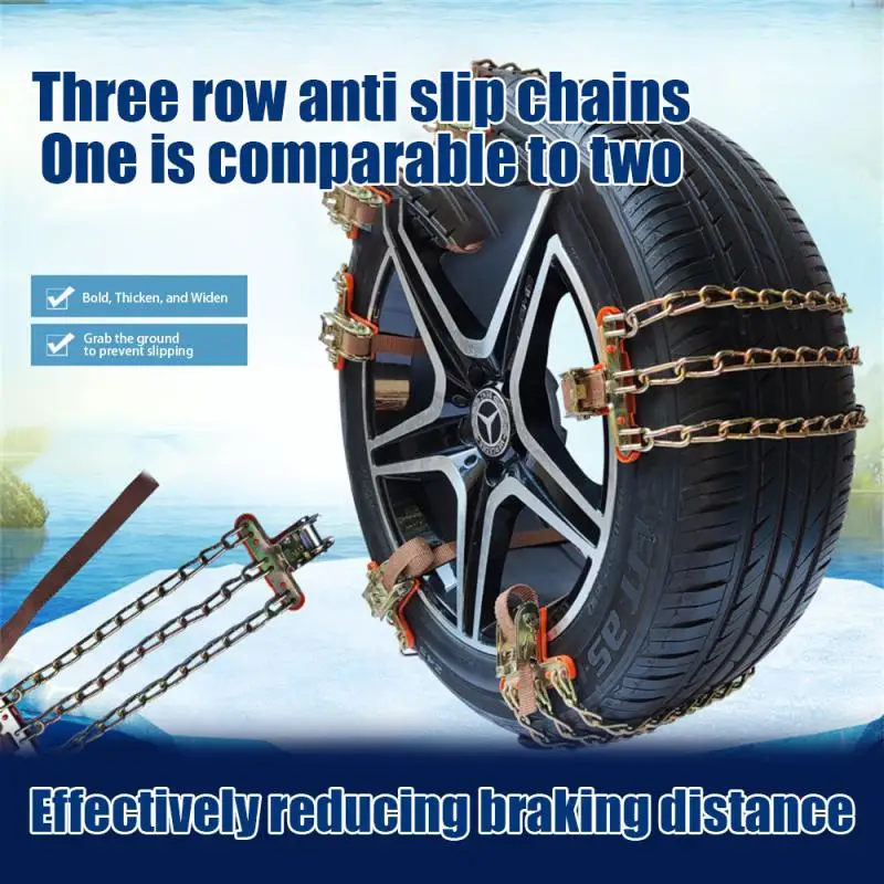 Anti-Skid Iron Car Tire Snow Chains Emergency Metal Snow Mud Sand Tyre Chains Suitable For Tire Width 165-265mm
