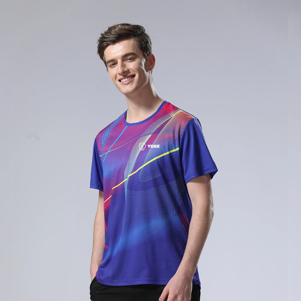 

Yudx Neon Light Series Men's Badminton Tennis T-Shirt Quick Dry Round Neck Top Harajuku Loose Clothing Men's Badminton Sportwear