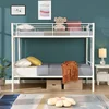 Twin Over Twin Size Bunk Bed,Metal Structure Bedframe with Safety Guardrails and 2 ladders,Convertible Bunkbeds,No Spring Box 3