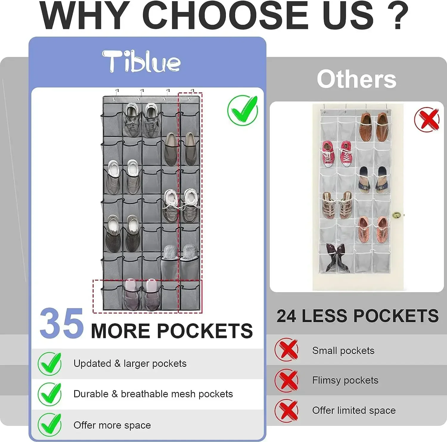 Shoe Organizer Shoe Hanging Rack 35 Pockets Over The Door Rack Large Mesh Pockets Hanging Shoe Organizer For Closet