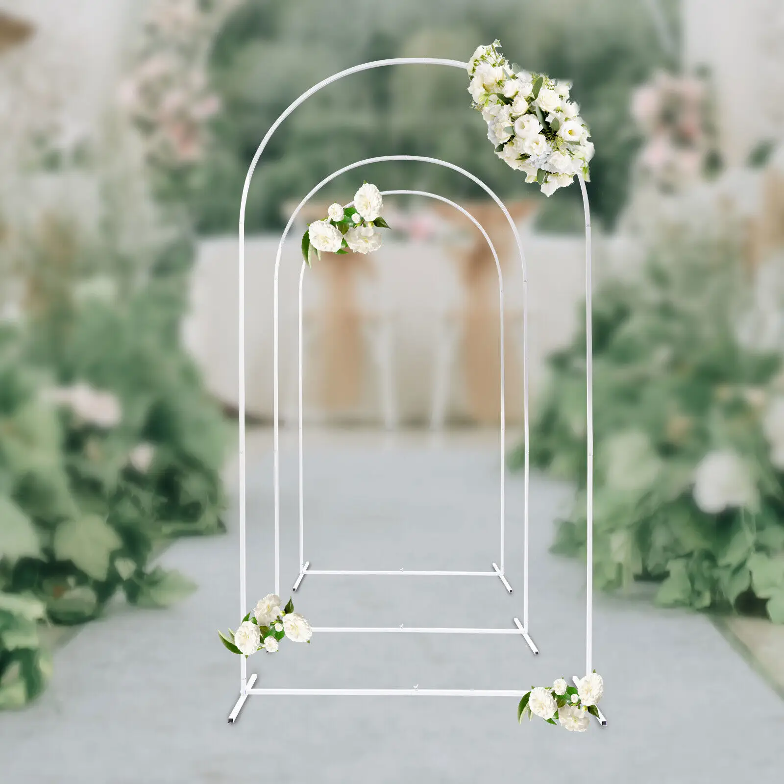 Metal Stand Wedding Arch Backdrop Stand Balloon Arch Backdrop For Ceremony Party Yard Venue Decor 3Pcs