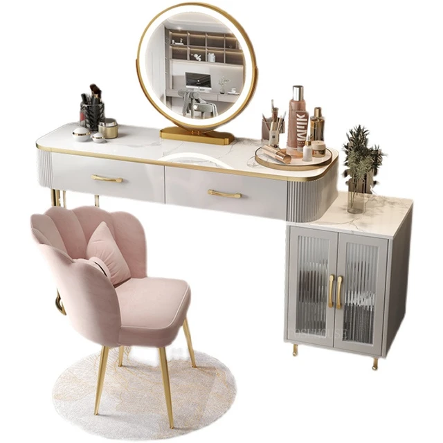 Coiffeuse en miroir et cristaux AVA – Table Maquillage/Coiffeuse