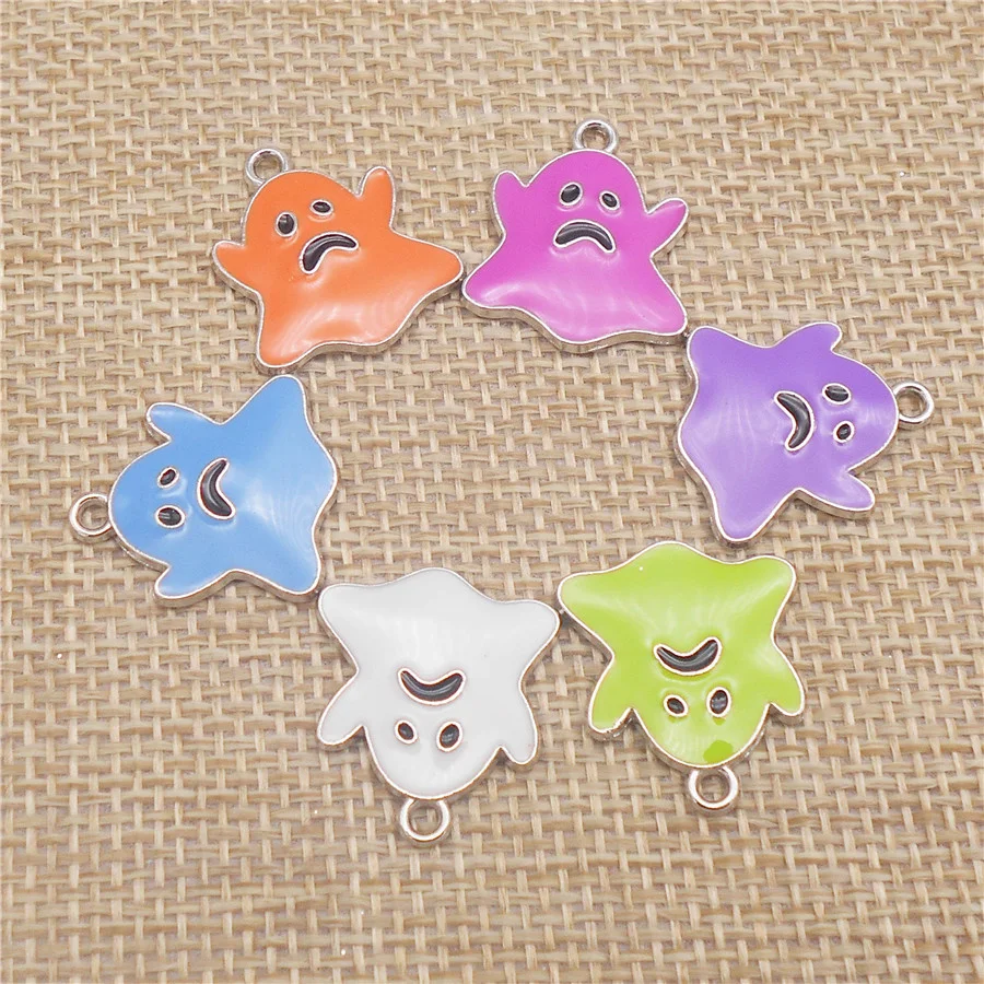 

12 шт., Хэллоуин Эмаль Мультфильм Призрак Шармы Сплав Многоцветный Кулон Ожерелье Партии Ювелирные Изделия Выводы Ручной Работы DIY Аксессуар