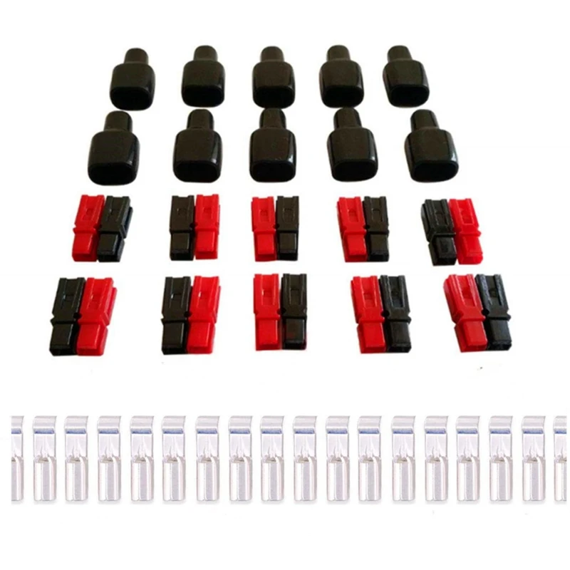 

10 Pair 30A 600V Power Connectors Spare Parts With Insulation Cover For Anderson Powerpole Interlocking Plug Terminals