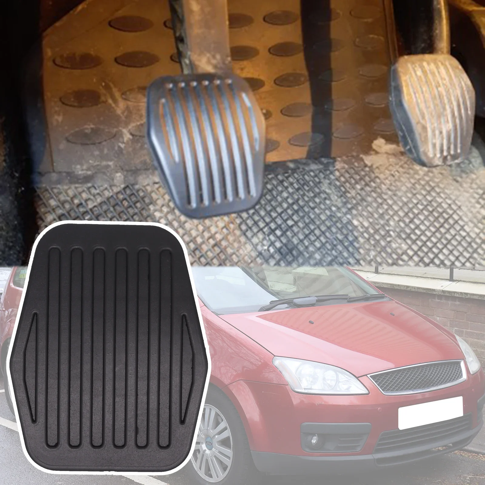 Accessoire Pédale Voiture Caoutchouc 1 Paire Couvre-Pédale D'embrayage, Keenso Pédale De Frein Repose-Pieds Embrayage En Caoutchouc Couverture Protection Noir Caoutchouc Pedale