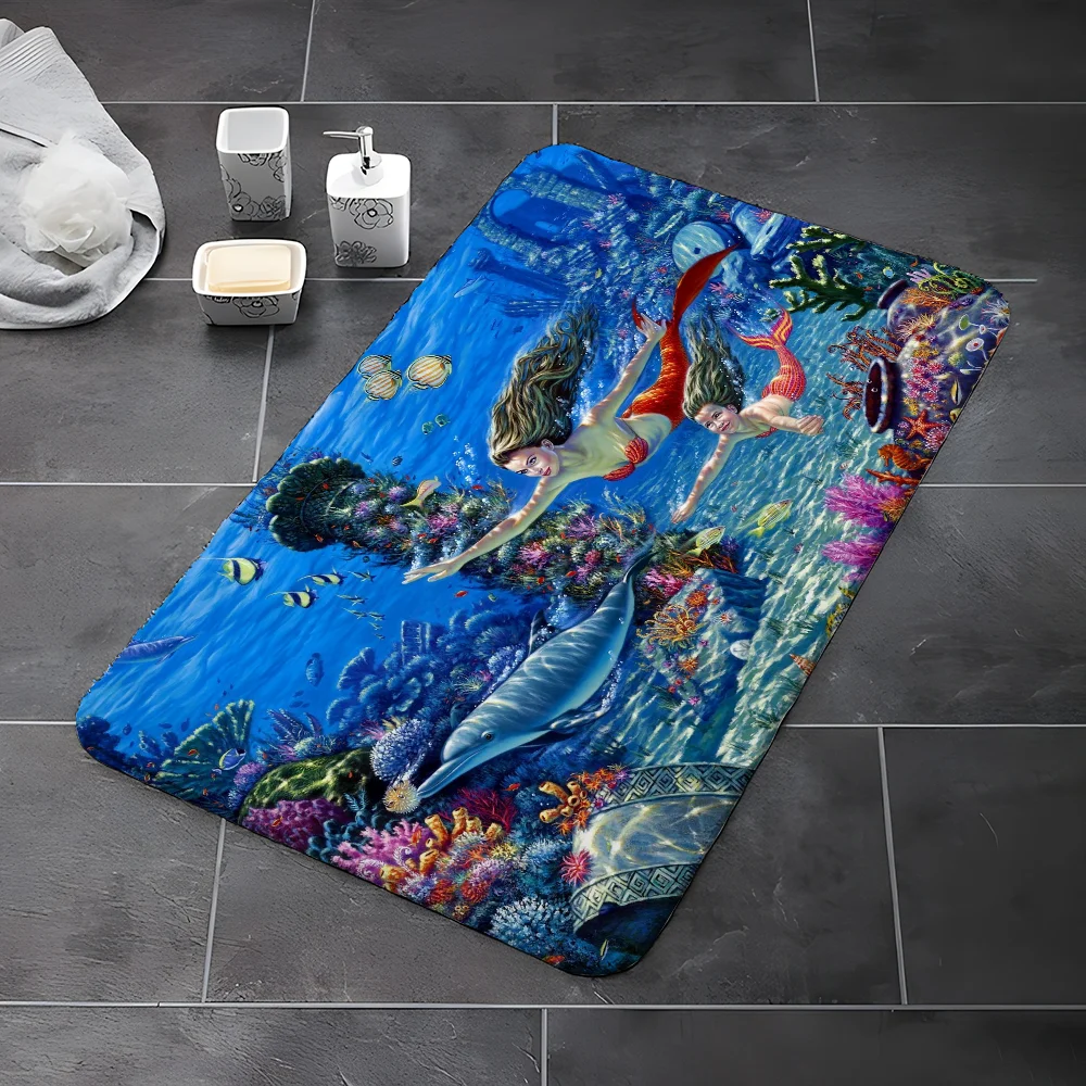 Front Door Mat Outdoor Rug Mat Undersea World Things for the Home Accsessories Custom Bedrooom Carpet Cute Room Decor Carpets 2