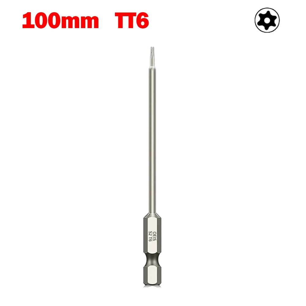 

Torx Screwdriver Bit Electroplating For Exact Screw Unscrew T6-T40 Tool Hex Shank Hollow Torx Screwdriver Bit 100mm