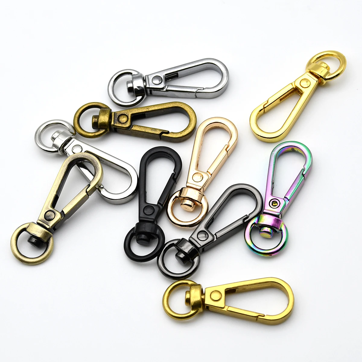 Metal Snap Hook 1piece Metal Swivel O-ring Eye Snap Hook Trigger Clasps Clips for Leather Craft Bag Strap Belt Webbing Keychain Small Size