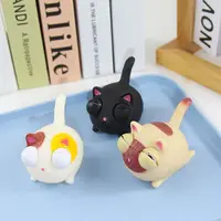 Squishies New Cat Fidget Toys Angry Cat Vent Decompression Ball Soft Squeeze Toy Anti-Stress Pinch Sensory Toy Burst Eye Cat Toy 2