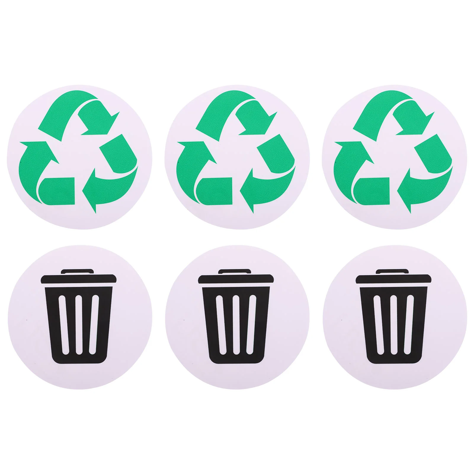 

6 Pcs Logo Stickers Garbage Sorting Labels Rubbish Bin Pvc Recycling for Trash Can