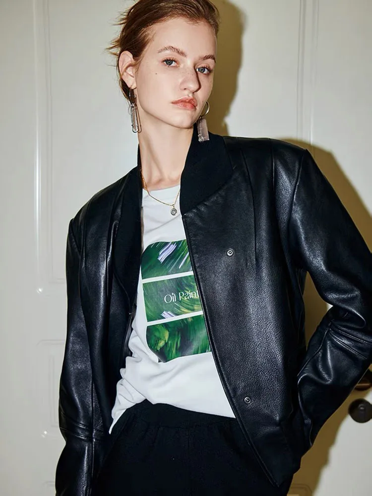

Real Leather Jacket Women Oversized 2022 Korean Fashion Spring Autumn Casual Style Coats And Jackets
