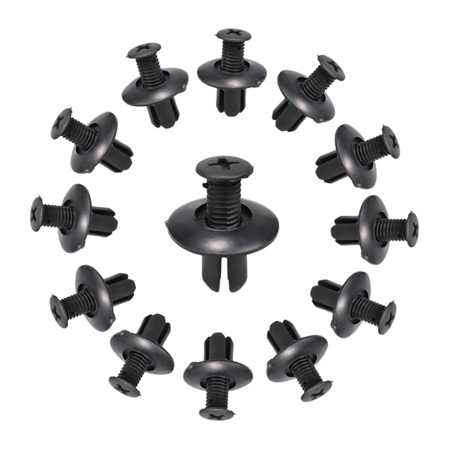 50pcs / Set 8mm Loch Kunststoff Nieten Befestigung Push Clips Schwarz für Auto  Auto Kotflügel