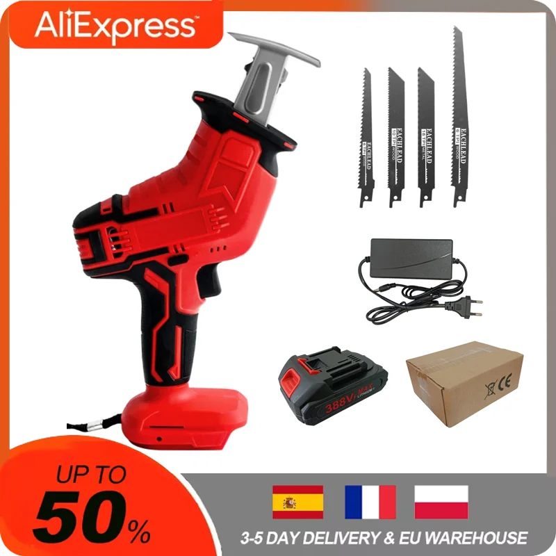 Sega Alternativa A Batteria 18V Compatibile Makita - Con 4 Lame Per Legno E Metallo - Foto 3