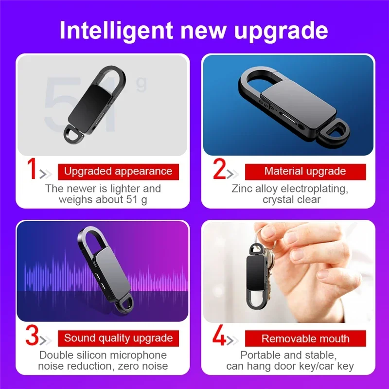 Mini Recorder Keychain Voice Recorder Hidden Dictaphone Device Sound 4-128G Key Chain Digital Small Voice Dictaphone Mp3 Player voice recorder
