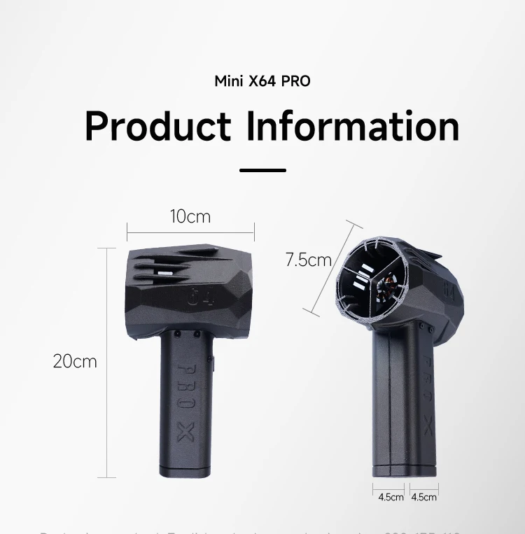 ブロワー　X64 mini ブラシレスモーター　ターボ X64 ミニ 暴力ターボファン、 車用バイオレント ブロワー ターボ