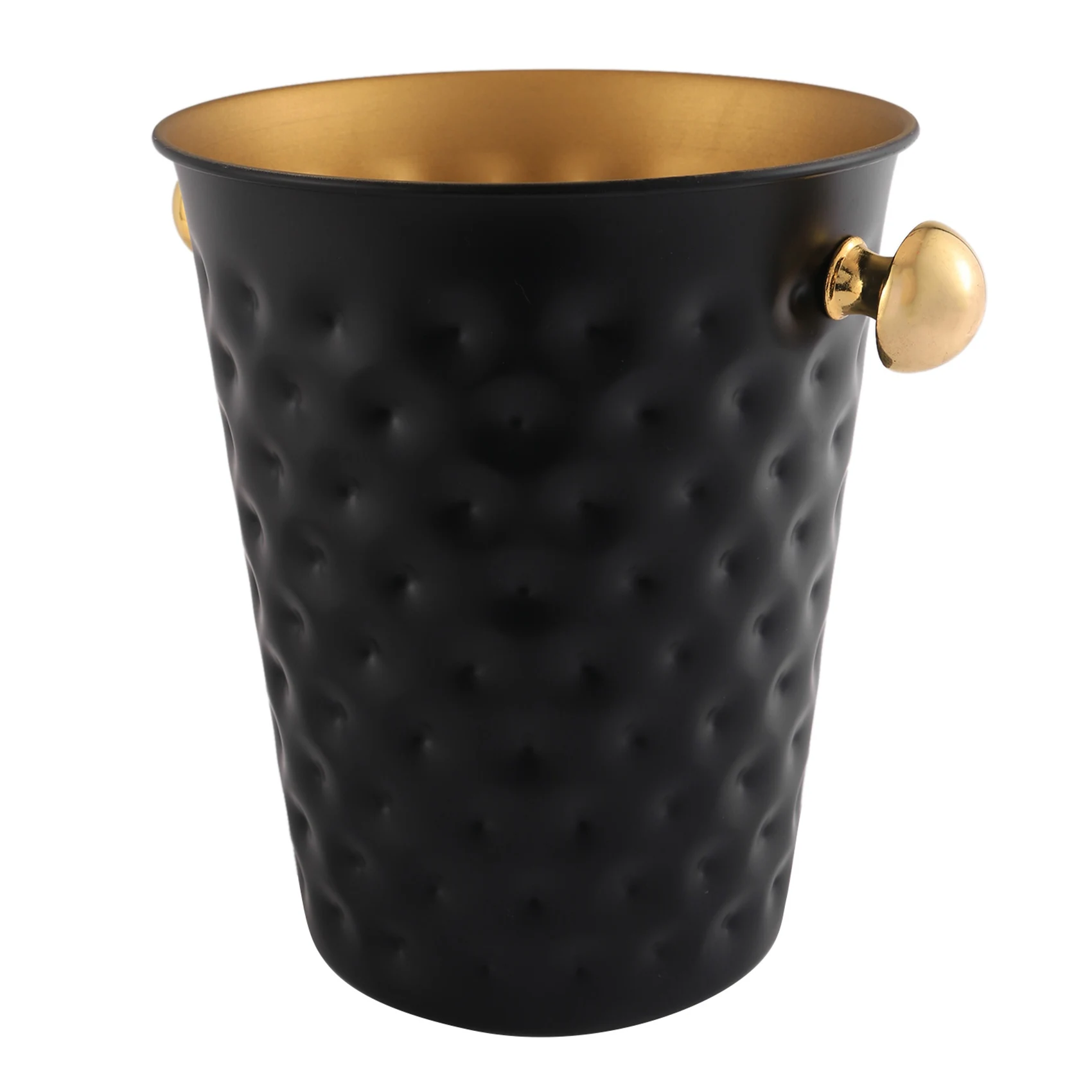 Creative Stainless Steel Hammered Ice Bucket Wine Champagne Bucket Home Hotel Ice Cube Supplies KTV Supplies Black