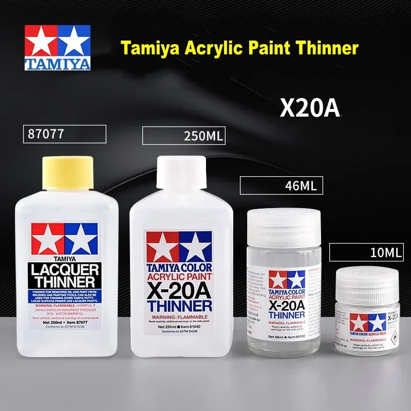 Tamiya LACQUER ACRYLIC Paint Thinner 81520 81020 81030 81040 87077 10ML 23ML 46ML 250ML For Assembly Military Model Hobby Tools Acrylic Paint