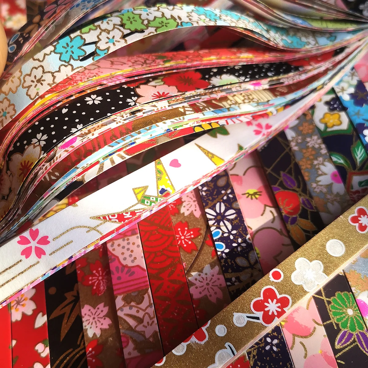 Lucky Star Origami Craft Paper Handmade Art Paper Patterned Strips Folding