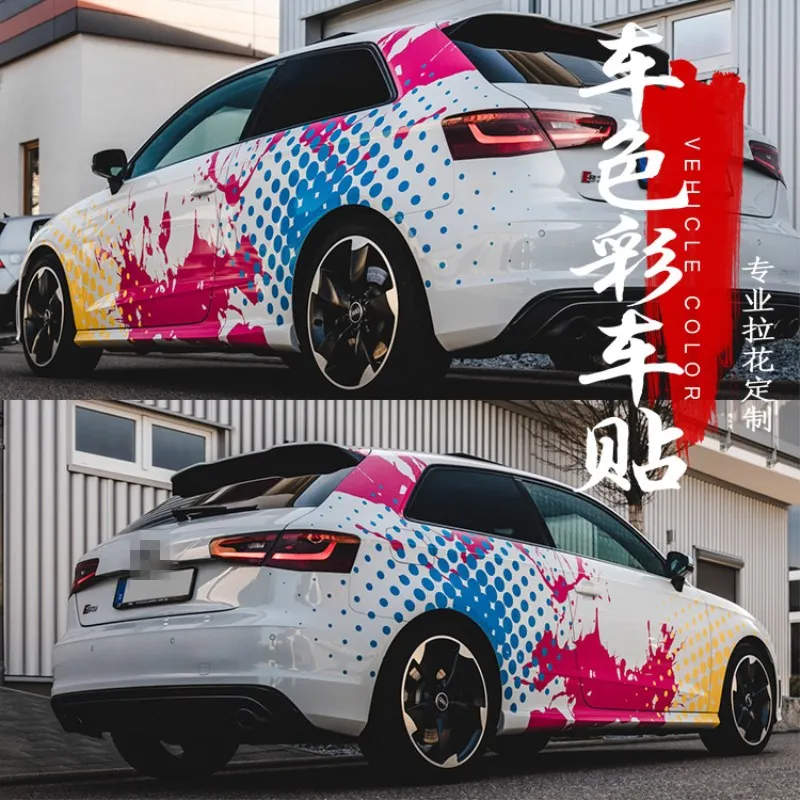 

Новые автомобильные наклейки для Audi RS3 RS4 RS5, радужные виниловые наклейки для кузова автомобиля на заказ, 2 шт.