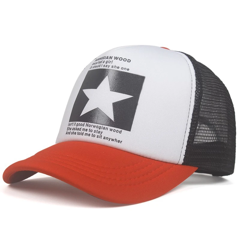 Mode Männer Frauen Fünfzackigen Stern Net Hut Baseball Kappe Sommer Im Freien Sonnenhut Hip Hop Einstellbare Cowboy Caps Snapback Hüte – Detail 4