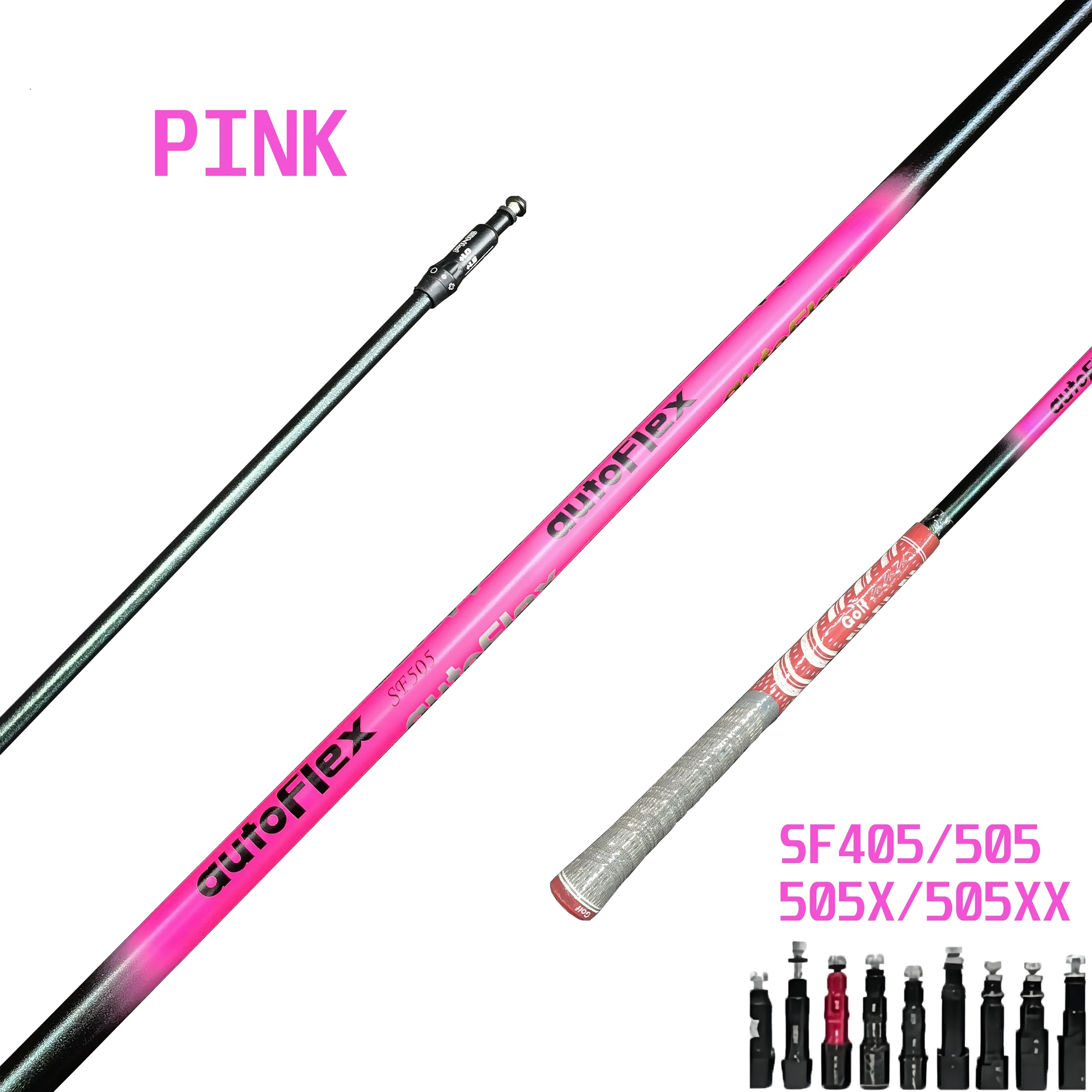 골프 클럽 샤프트, 핑크, SF405/505/505X/505XX 플렉스, 흑연 샤프트, 골프 드라이버 및 우드 샤프트, 자유 조립 슬리브 및 그립
