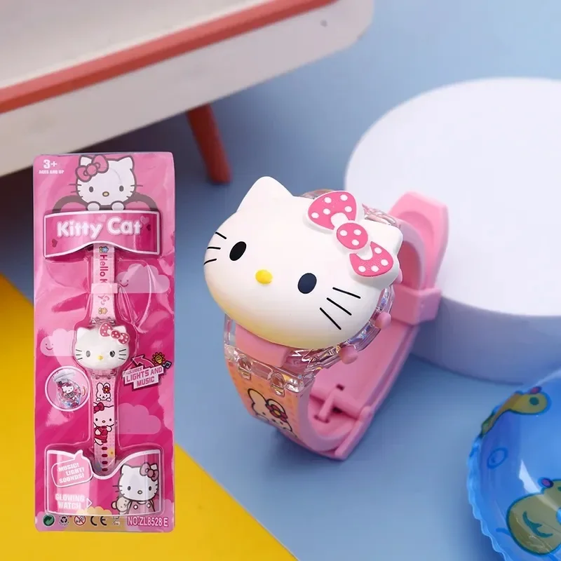 Sanios Hello Kitty Anime Kawaii Musica Leggera Cartone Animato Per Bambini Simpatico Orologio Elettronico Orologio Giocattolo Per Bambini Regali Di Na