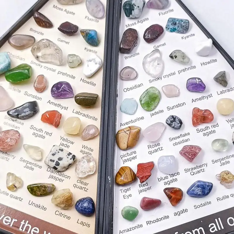 天然水晶,36種類,お茶,不規則なロックガラスのコレクション,研究教育 