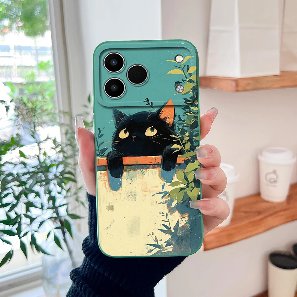 Funny Cartoon Animals Lens Protection Soft Liquid Silicone Back Cover Case