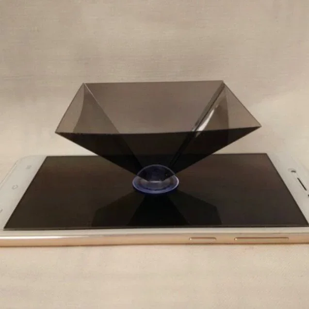 Piramide Ologramma 3D Per Smartphone - 2 Pezzi, Proiezione Olografica, Per Video 3D - Foto 3