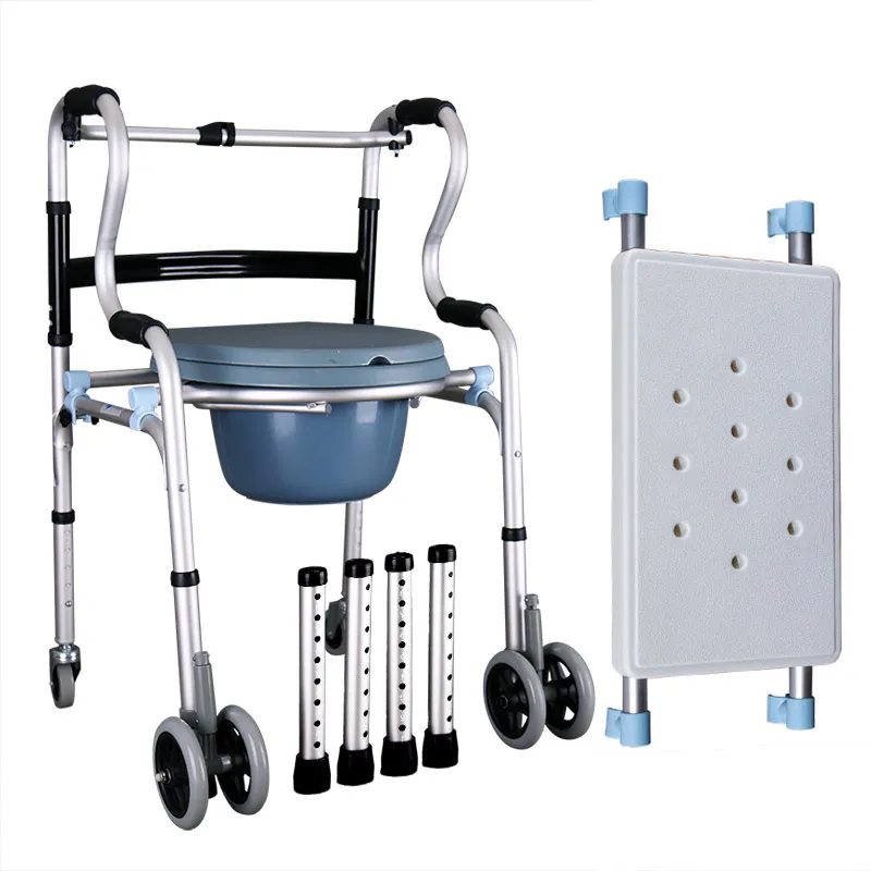 Wheel with seat elderly walker assisted walking lower limb training toilet cerebral infarction rehabilitation training equipment