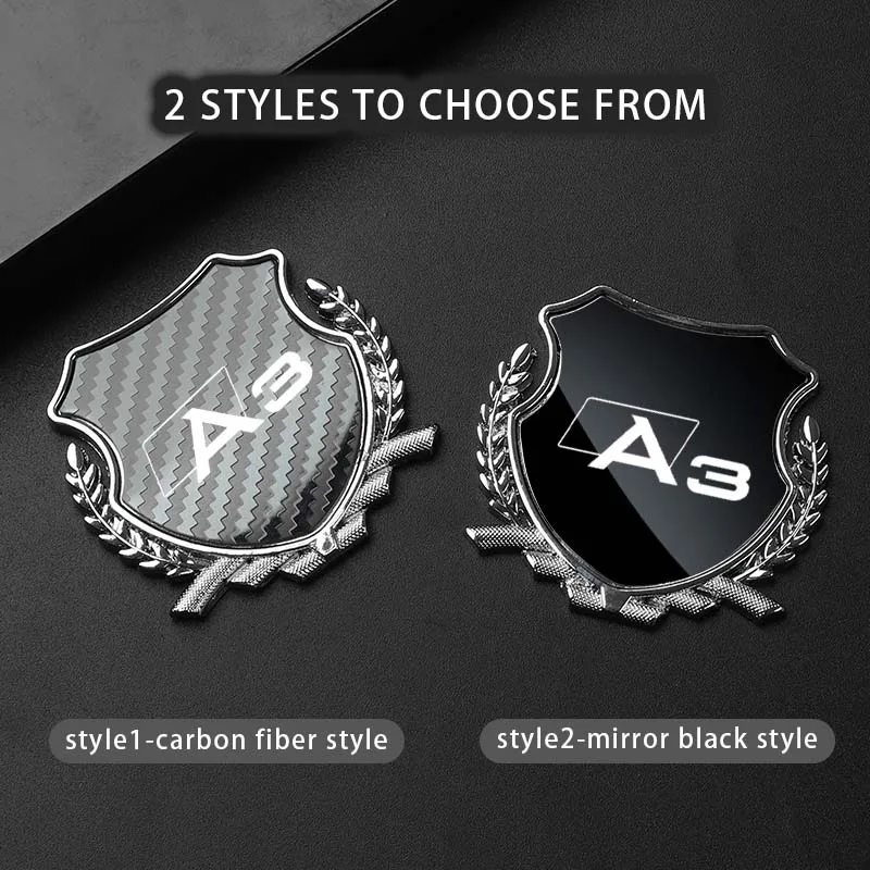 Car Side Modification Sign Triangular Metal Sticke For Audi A3 A7 A6 A5 A4 A8 8V 8I 8P 2018 2019 2023 2024 Car Accessories Logo