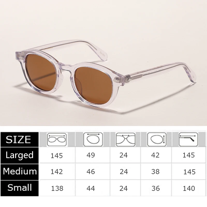 Retro Johnny Depp Sunglasses Men Polarized Sun Glasses Women Brand Vintage Acetate Frame For Male Eyeglasses Eyewear