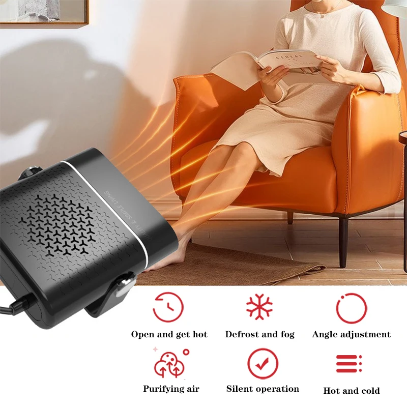 1000W 12V/24V Auto Heizung Elektrische Heizung Fan Tragbare Elektrische Trockner Windschutzscheibe Anti-beschlag Demister Defroster Für auto Hause_voghion.com