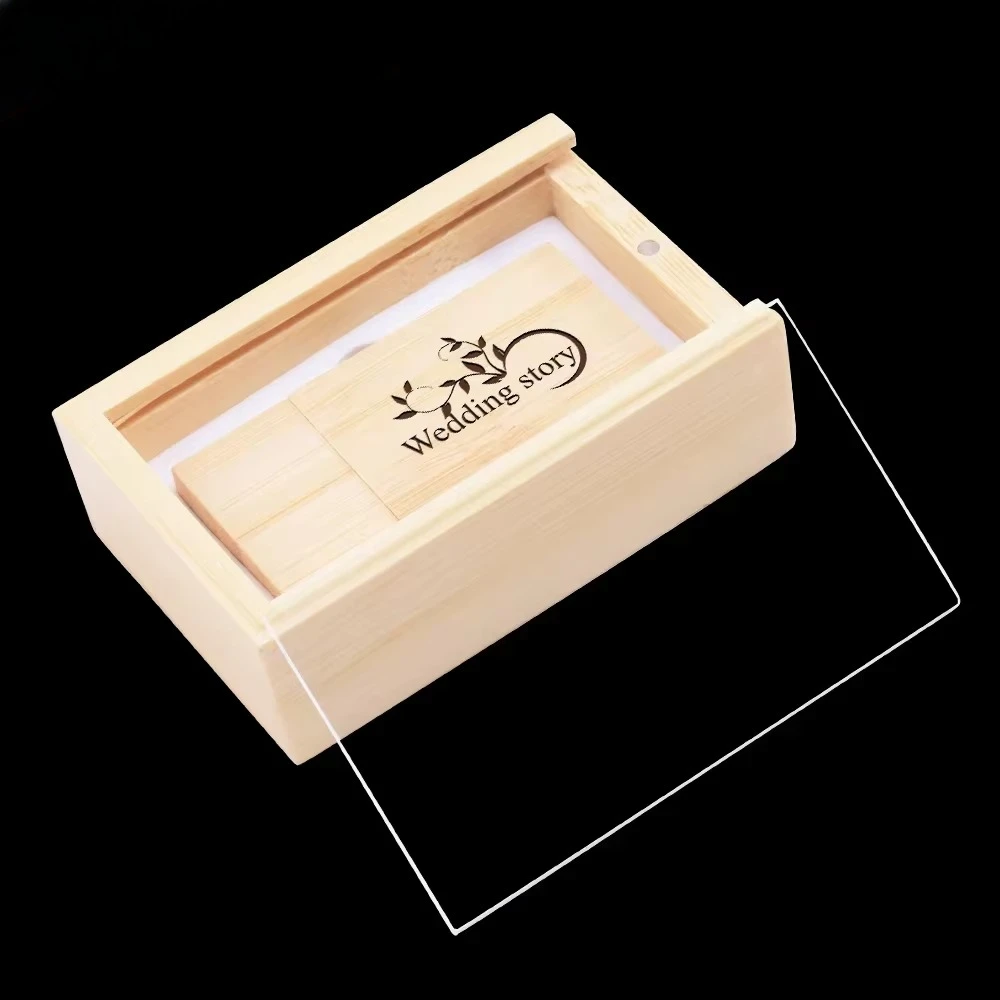 고속 USB 3.0 플래시 드라이브 사진 촬영 아크릴 커버, 무료 사용자 정의 로고 메모리 스틱, 진정한 용량 100%, 결혼 선물, 128GB