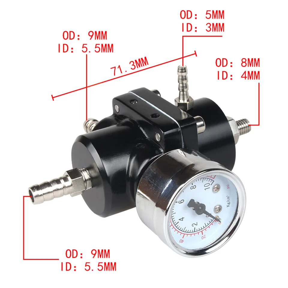 Regolatore Di Pressione Carburante CarBole - Universale, Con Manometro 0-140 PSI, Colore Blu - Foto 5