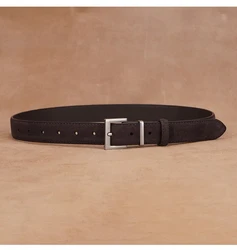 Elegant Women's Suede Cowhide Leather Belt with Metal Buckle - 2.8cm Wide - 100cm (1161 coffee)
