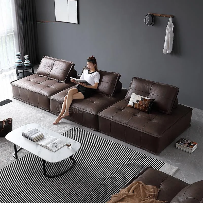 

Minimalist Modern Living Room Large Apartment Simple Classical Technology Fabric Sofa High End Italian Sofa Bed Muebles De Sala
