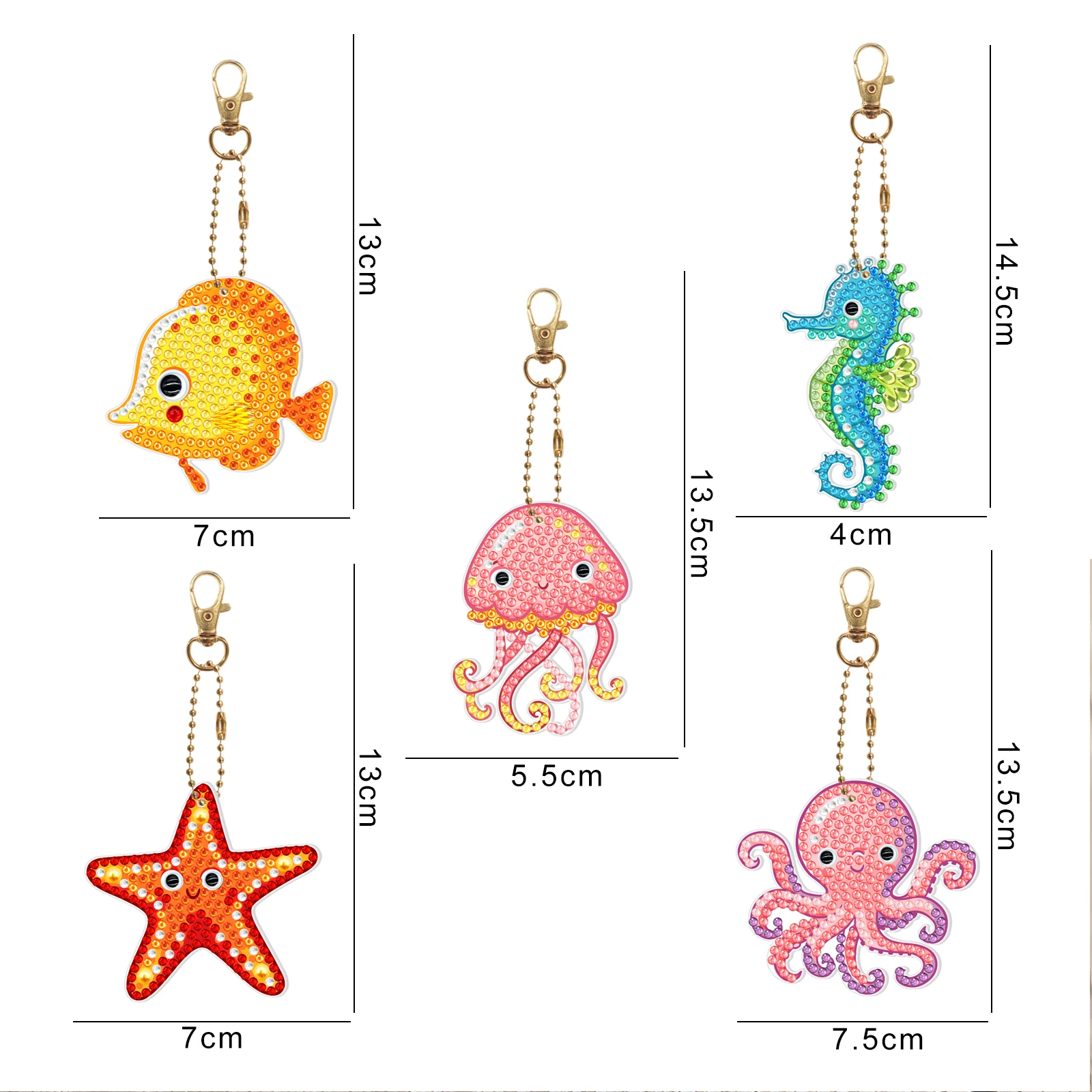 New Keychain 5D Diamond Painting Embroidery Keychain DIY Cartoon Animal Bouquet Keychain Single Sided Point Drill Pendant Gift 