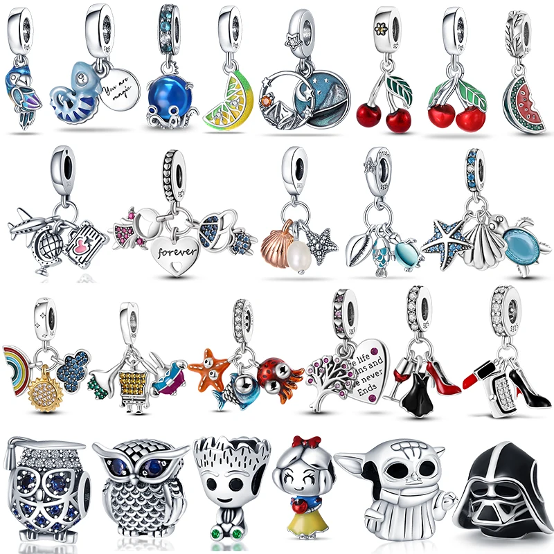 Stranger Things Argento 925 Yoga Bead Charms Fit Originale Pandora Bracciale Collana Bangle Fine Silver Fai Da Te Gioielli Da Donna Regalo