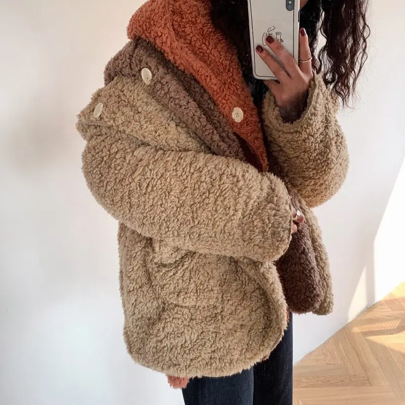 Women's Small Camel Warm Clothes Wear Thickened Loungewear Coat on Both Sides Winter одеяло camel premium облегченное р 172х205