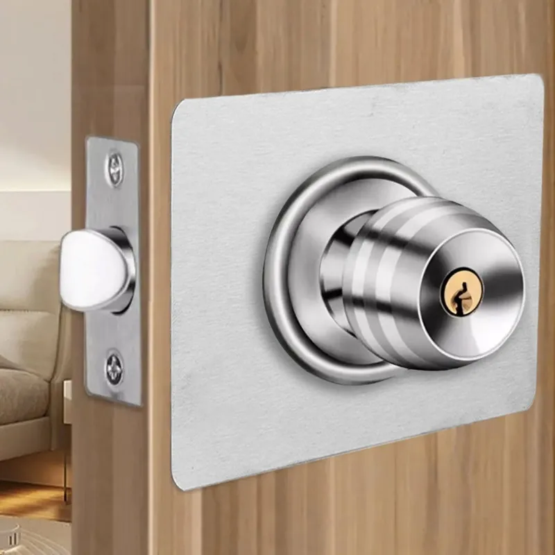 Door Lock Repair Plate Spherical Lock Fixing Plate Repair Stainless Steel Thickened Door Circular Installation Plates